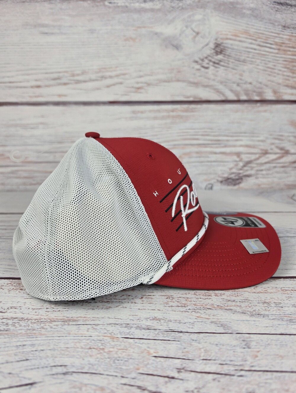 NEW Houston Rockets NBA '47 Brand Script Trucker Rope Adjustable Snapback Mesh - Picture 5 of 7